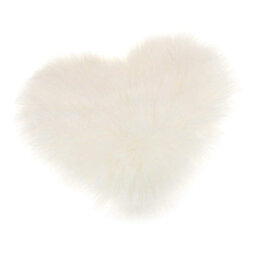 Living And Home White Heart Shape Super Soft Shaggy Floor Area Rug Kids Room Decor Seat Pad 40 X 50 Cm - thumbnail 4