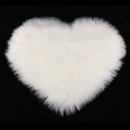 Living And Home White Heart Shape Super Soft Shaggy Floor Area Rug Kids Room Decor Seat Pad 40 X 50 Cm - thumbnail 3