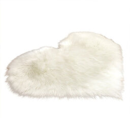 Living And Home White Heart Shape Super Soft Shaggy Floor Area Rug Kids Room Decor Seat Pad 40 X 50 Cm - thumbnail 5