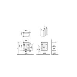 Vitra Harlow Ridge Matt White Wall-Mounted Cloakroom Vanity Unit & Basin Set (W)455mm (H)575mm - thumbnail 7
