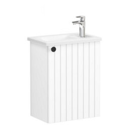 Vitra Harlow Ridge Matt White Wall-Mounted Cloakroom Vanity Unit & Basin Set (W)455mm (H)575mm - thumbnail 1