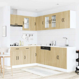 Berkfield 11 Piece Kitchen Cabinet Set Kalmar Sonoma Oak Engineered Wood - thumbnail 3