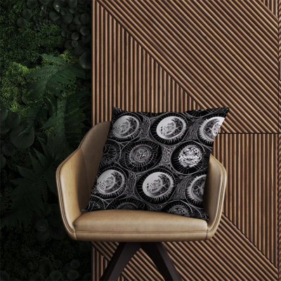 Warren Reed Designer Black White Moon And Sun Outdoor Cushion 60Cm X 60Cm