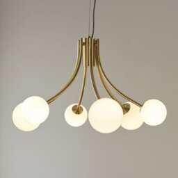 Ceiling Pendant Light Satin Brass Plate & Opal Glass 6 X 3W Led G9 - thumbnail 3