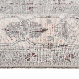 Loomed Distressed Grey Persian Style Washable Non Slip Rug 80X150Cm - thumbnail 8