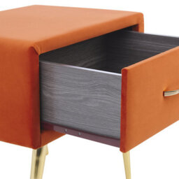 Beliani 1 Drawer Bedside Table Flayat Velvet Orange - thumbnail 7