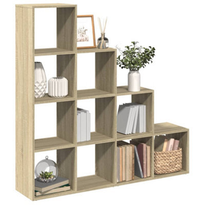 Berkfield Room Divider Bookcase 4-Tier Sonoma Oak 131.5X29X131.5 Cm Engineered Wood - image 1