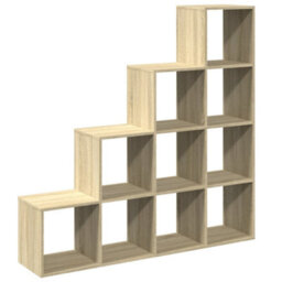 Berkfield Room Divider Bookcase 4-Tier Sonoma Oak 131.5X29X131.5 Cm Engineered Wood - thumbnail 7