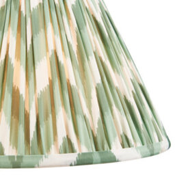 Loops Set Of 2 Handcrafted Cotswold Green Tapered Lamp Shades With Elegant Pleated Design - thumbnail 2