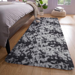 Ameha Living Room Area Rugs For Bedroom Anti Slip Modern Thick Pile Fluffy Shaggy Rug Non Shedding (Tye Dye Grey, 80X300 Cm) - thumbnail 2