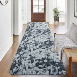 Ameha Living Room Area Rugs For Bedroom Anti Slip Modern Thick Pile Fluffy Shaggy Rug Non Shedding (Tye Dye Grey, 80X300 Cm) - thumbnail 4