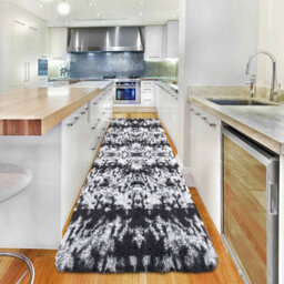 Ameha Living Room Area Rugs For Bedroom Anti Slip Modern Thick Pile Fluffy Shaggy Rug Non Shedding (Tye Dye Grey, 80X300 Cm) - thumbnail 8