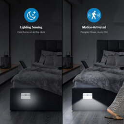 Amorly Set Of 8 Cool White Indoor Motion Sensor Stair Lights, Battery Operated Portable Led Night Light For Hallway, Bedroom, Steps - thumbnail 2