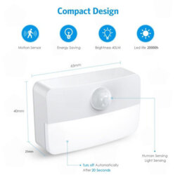 Amorly Set Of 8 Cool White Indoor Motion Sensor Stair Lights, Battery Operated Portable Led Night Light For Hallway, Bedroom, Steps - thumbnail 6