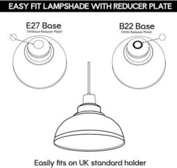 Grey Light Shade Ceiling, Cone Metal Lampshades For Ceiling Lights, Industrial Easy Fit Pendant Lamp Shades(29Cm) - thumbnail 4