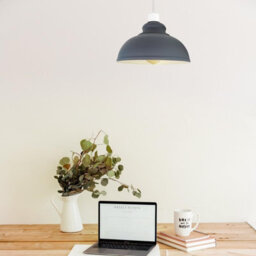 Grey Light Shade Ceiling, Cone Metal Lampshades For Ceiling Lights, Industrial Easy Fit Pendant Lamp Shades(29Cm) - thumbnail 2
