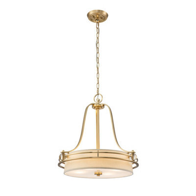 Luminosa Lighting Elstead Quoizel Gotham Cylindrical Pendant Ceiling Light Brushed Brass - image 1