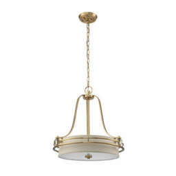Luminosa Lighting Elstead Quoizel Gotham Cylindrical Pendant Ceiling Light Brushed Brass - thumbnail 2