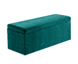 180Cm Large Plain Safar Storage Ottoman Box, Emerald Green Plush Velvet Upholstered Deep Storage Ottoman End Of Bed Bench - thumbnail 4