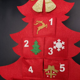 Samuel Alexander 90Cm Fabric Christmas Tree Shaped Hanging Advent Calendar Decoration - thumbnail 5