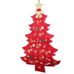 Samuel Alexander 90Cm Fabric Christmas Tree Shaped Hanging Advent Calendar Decoration - thumbnail 4