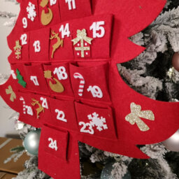 Samuel Alexander 90Cm Fabric Christmas Tree Shaped Hanging Advent Calendar Decoration - thumbnail 7