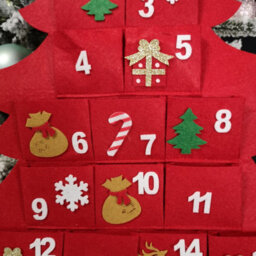 Samuel Alexander 90Cm Fabric Christmas Tree Shaped Hanging Advent Calendar Decoration - thumbnail 6