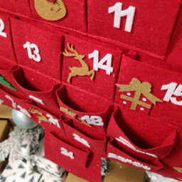 Samuel Alexander 90Cm Fabric Christmas Tree Shaped Hanging Advent Calendar Decoration - thumbnail 3