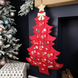 Samuel Alexander 90Cm Fabric Christmas Tree Shaped Hanging Advent Calendar Decoration - thumbnail 9