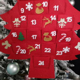 Samuel Alexander 90Cm Fabric Christmas Tree Shaped Hanging Advent Calendar Decoration - thumbnail 8