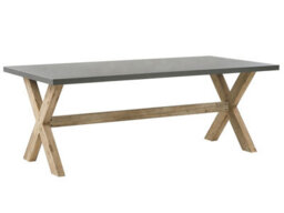 Beliani Garden Dining Set With Benches 6 Seater Olbia Concrete Grey - thumbnail 4