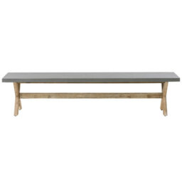 Beliani Garden Dining Set With Benches 6 Seater Olbia Concrete Grey - thumbnail 7