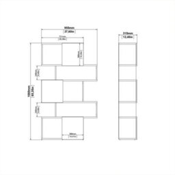 Furniture To Go Maze Asymmetrical Bookcase With 3 Doors In Jackson Hickory And Concrete - thumbnail 9