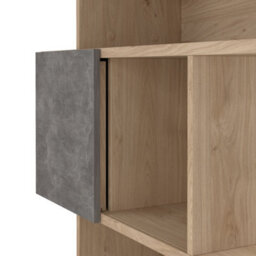 Furniture To Go Maze Asymmetrical Bookcase With 3 Doors In Jackson Hickory And Concrete - thumbnail 7