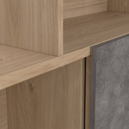 Furniture To Go Maze Asymmetrical Bookcase With 3 Doors In Jackson Hickory And Concrete - thumbnail 8