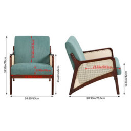 Darphe Green Modern Corduroy Upholstered Accent Armchair - thumbnail 5
