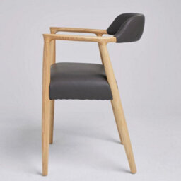 Where Saints Go Ltd Derek Dining Chair Grey Faux Leather Natural Ash Curved Frame Mid-Century Kitchen Chair - thumbnail 7