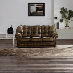 Chesterfield 3 Seater Antique Tan Leather Sofa Bespoke In Knightsbridge Style - thumbnail 3