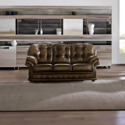 Chesterfield 3 Seater Antique Tan Leather Sofa Bespoke In Knightsbridge Style - thumbnail 2