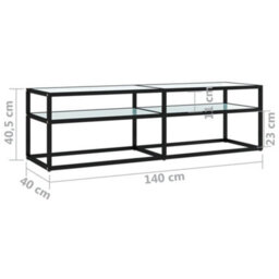 Berkfield Tv Cabinet White Marble 140X40X40.5 Cm Tempered Glass - thumbnail 7