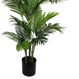 Leaf Artificial Palm Tree Extra Large - Huge 180Cm 6Ft Silver Metal Planter - thumbnail 3