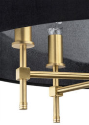 Luminosa Lighting Luminosa Abbano Cylindrical Pendant Ceiling 5 Light Black, Brushed Brass - thumbnail 3
