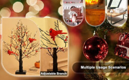Birch  Tree With Lights And Birds Battery Operated Warm Led 60 Led Pre Lit Christmas Tree - thumbnail 6
