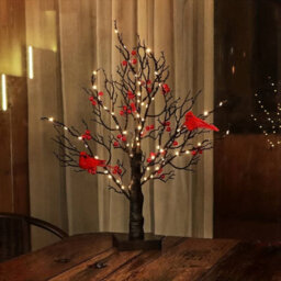 Birch  Tree With Lights And Birds Battery Operated Warm Led 60 Led Pre Lit Christmas Tree - thumbnail 3