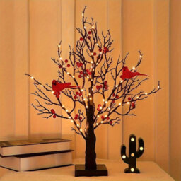 Birch  Tree With Lights And Birds Battery Operated Warm Led 60 Led Pre Lit Christmas Tree - thumbnail 1