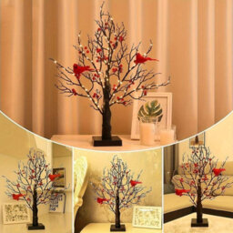 Birch  Tree With Lights And Birds Battery Operated Warm Led 60 Led Pre Lit Christmas Tree - thumbnail 9
