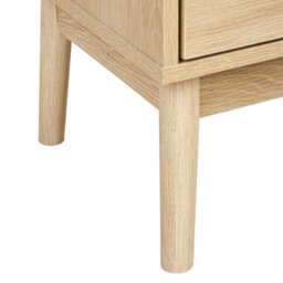 Wyld and Coco Scandihome Bookcase In Light Brown Mdf With Pine Accents, 2 Drawers And 2 Closed Compartments, W100 X D35 X H140Cm - thumbnail 9