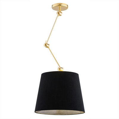 Luminosa Lighting Luminosa Zakyntos Plus Cylindrical Pendant Ceiling Light Black, Brass Steel - image 1