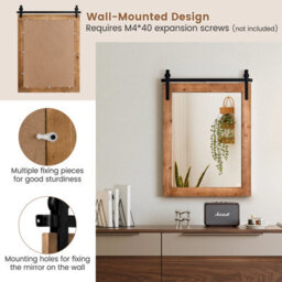 Costway Farmhouse Wall Mirror Wall Mounted Mirror Decorative Vanity Mirror - thumbnail 7