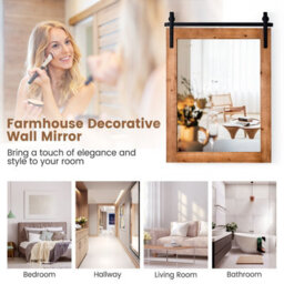 Costway Farmhouse Wall Mirror Wall Mounted Mirror Decorative Vanity Mirror - thumbnail 5